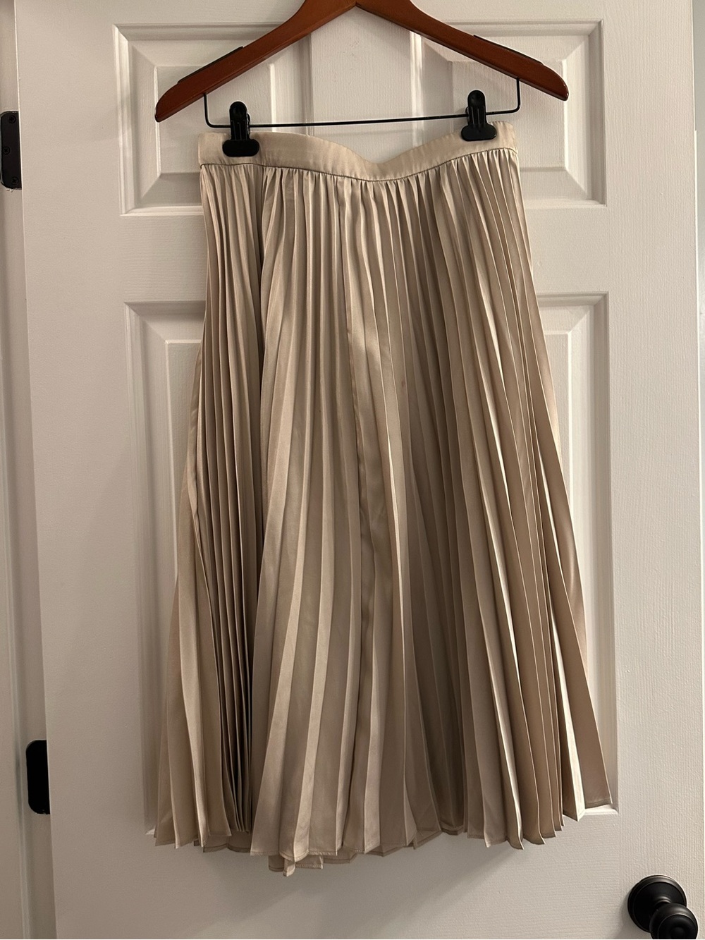 Pleated Gold Midi Skirt